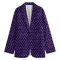 Purple Dragon Scales Pattern Print Women's Blazer