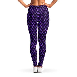 Purple Dragon Scales Pattern Print Women's Leggings