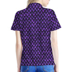 Purple Dragon Scales Pattern Print Women's Polo Shirt
