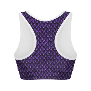 Purple Dragon Scales Pattern Print Women's Sports Bra