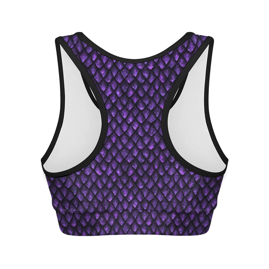 Purple Dragon Scales Pattern Print Women's Sports Bra