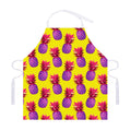 Purple EDM Pineapple Pattern Print Adjustable Apron