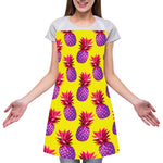 Purple EDM Pineapple Pattern Print Adjustable Apron
