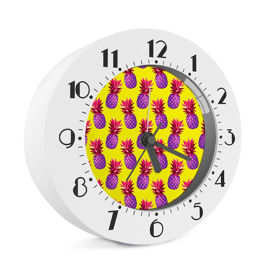 Purple EDM Pineapple Pattern Print Alarm Clock