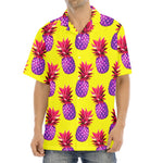 Purple EDM Pineapple Pattern Print Aloha Shirt