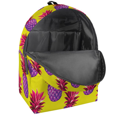 Purple EDM Pineapple Pattern Print Backpack
