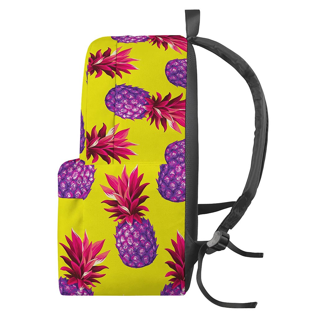 Purple EDM Pineapple Pattern Print Backpack