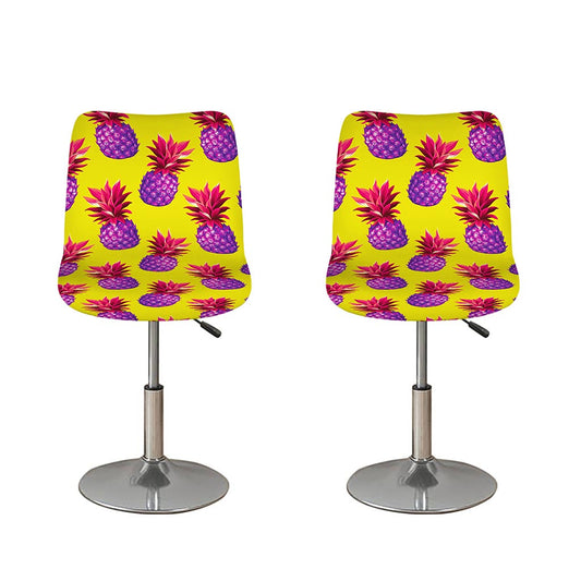 Purple EDM Pineapple Pattern Print Bar Stool Covers