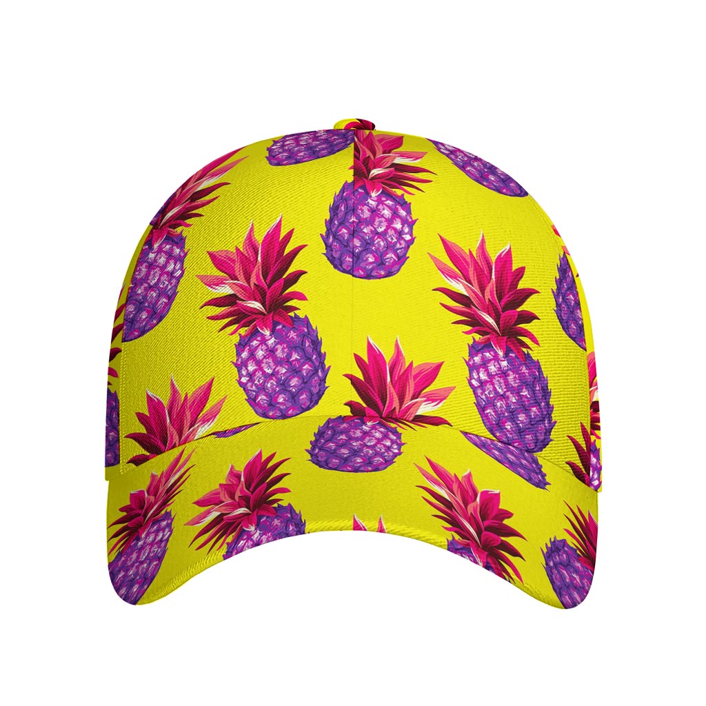Purple EDM Pineapple Pattern Print Baseball Cap