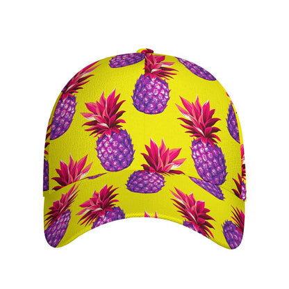 Purple EDM Pineapple Pattern Print Baseball Cap