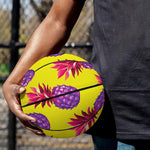 Purple EDM Pineapple Pattern Print Basketball