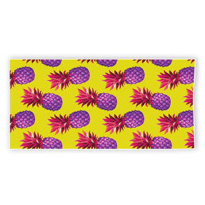 Purple EDM Pineapple Pattern Print Beach Towel