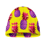 Purple EDM Pineapple Pattern Print Beanie