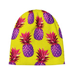 Purple EDM Pineapple Pattern Print Beanie