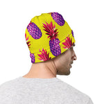 Purple EDM Pineapple Pattern Print Beanie