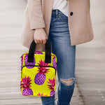 Purple EDM Pineapple Pattern Print Bible Tote Bag