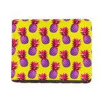 Purple EDM Pineapple Pattern Print Bifold Wallet