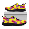 Purple EDM Pineapple Pattern Print Black Running Shoes