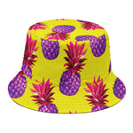 Purple EDM Pineapple Pattern Print Bucket Hat