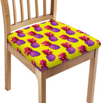 Purple EDM Pineapple Pattern Print Chair Cushion Cover