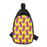 Purple EDM Pineapple Pattern Print Chest Bag