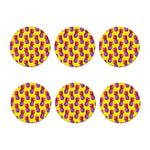 Purple EDM Pineapple Pattern Print Coaster Set