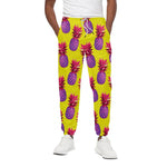 Purple EDM Pineapple Pattern Print Cotton Pants