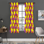 Purple EDM Pineapple Pattern Print Curtain