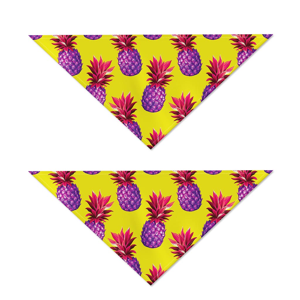 Purple EDM Pineapple Pattern Print Dog Bandana