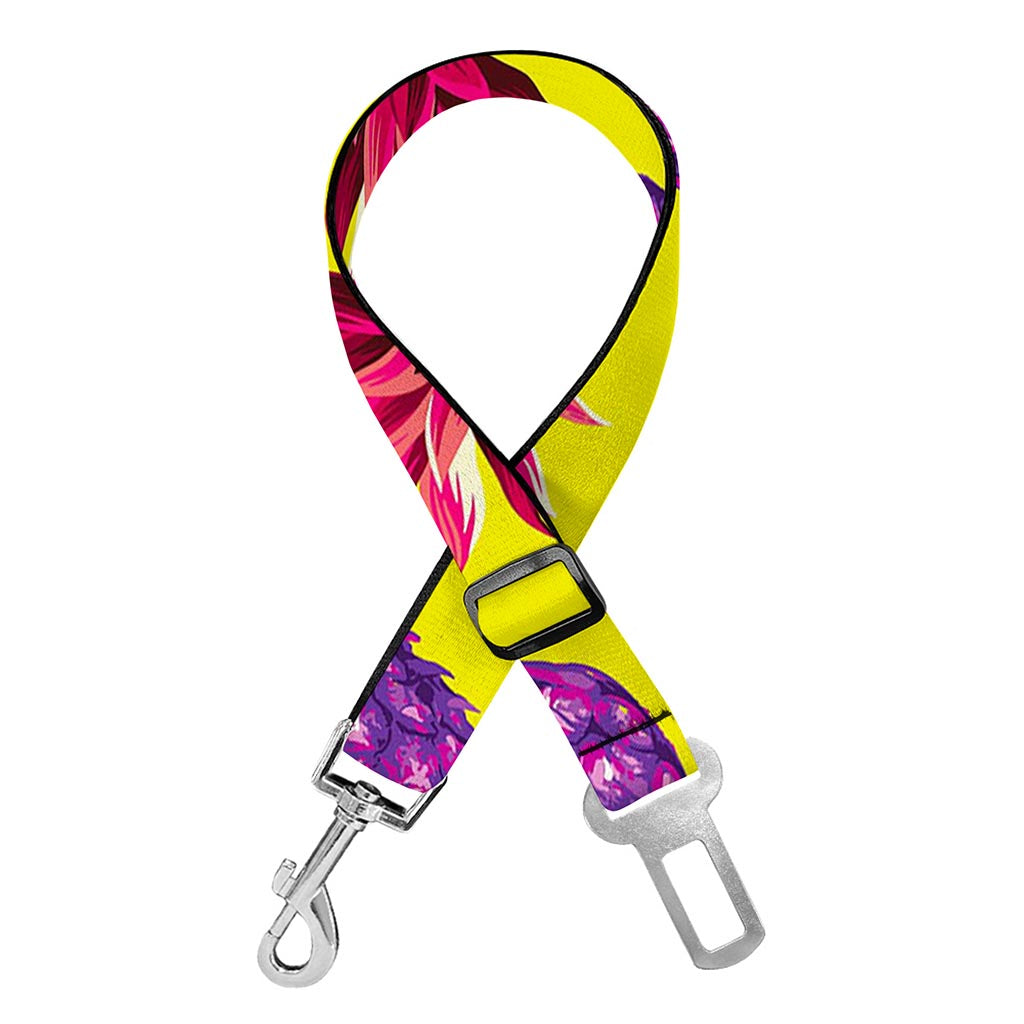 Purple EDM Pineapple Pattern Print Dog Seat Belt
