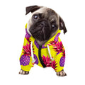 Purple EDM Pineapple Pattern Print Dog Zip Up Hoodie