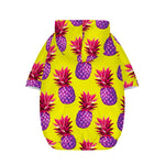 Purple EDM Pineapple Pattern Print Dog Zip Up Hoodie