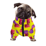 Purple EDM Pineapple Pattern Print Dog Zip Up Jacket