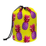 Purple EDM Pineapple Pattern Print Drawstring Makeup Bag