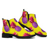 Purple EDM Pineapple Pattern Print Flat Ankle Boots