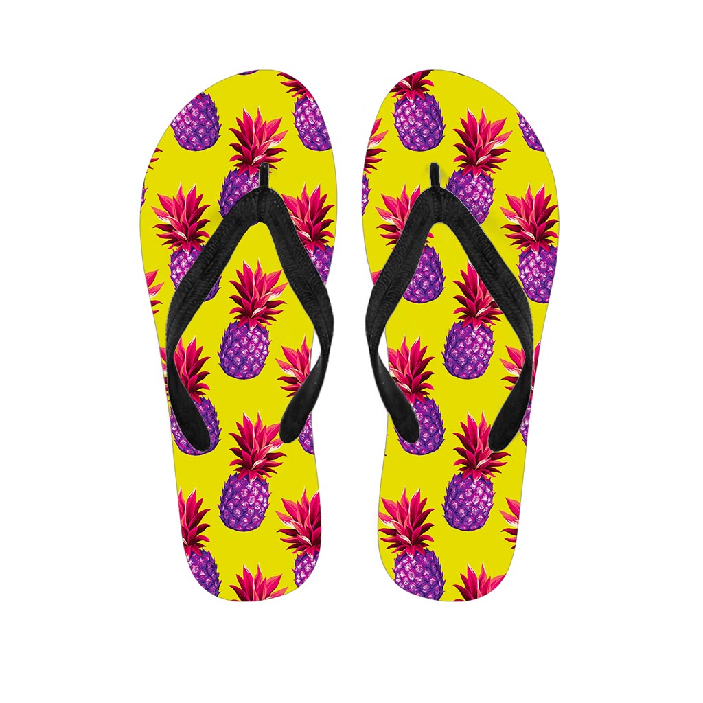 Purple EDM Pineapple Pattern Print Flip Flops