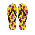 Purple EDM Pineapple Pattern Print Flip Flops