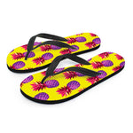 Purple EDM Pineapple Pattern Print Flip Flops
