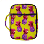 Purple EDM Pineapple Pattern Print Front Pocket Bible Bag