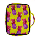 Purple EDM Pineapple Pattern Print Front Pocket Bible Bag