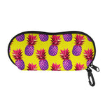 Purple EDM Pineapple Pattern Print Glasses Case