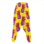 Purple EDM Pineapple Pattern Print Hammer Pants