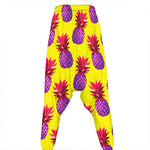 Purple EDM Pineapple Pattern Print Hammer Pants