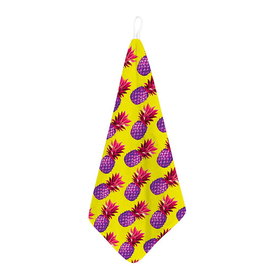 Purple EDM Pineapple Pattern Print Hand Towel