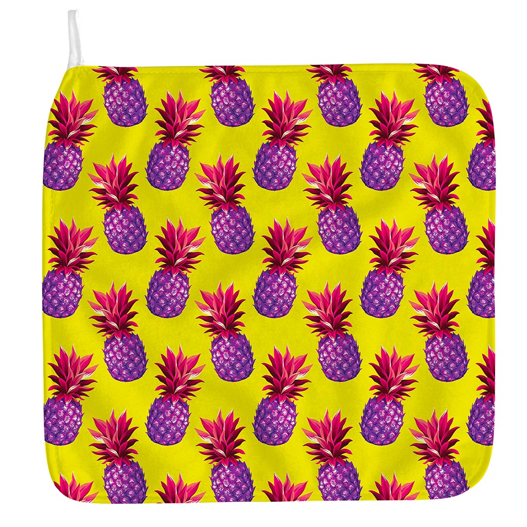 Purple EDM Pineapple Pattern Print Hand Towel