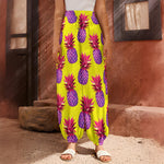 Purple EDM Pineapple Pattern Print Harem Pants