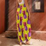 Purple EDM Pineapple Pattern Print Harem Pants
