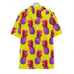 Purple EDM Pineapple Pattern Print Hawaiian Shirt