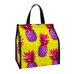 Purple EDM Pineapple Pattern Print Insulated Lunch Tote