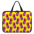 Purple EDM Pineapple Pattern Print Laptop Sleeve With Handle